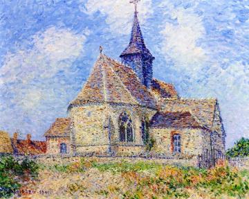The Church at Porte-Joie on the Eure Artwork by Gustave Loiseau