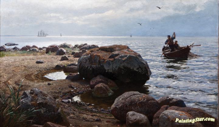 Beach Stones Artwork by Hans Fredrik Gude
