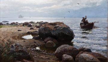 Beach Stones Artwork by Hans Fredrik Gude