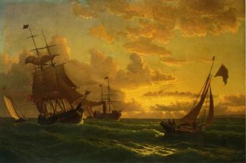 Shipping in Rough Waters Artwork by William Bradford