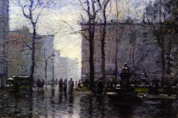 Rainy Day, New York City Artwork by Paul Cornoyer