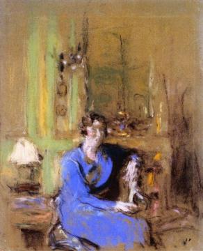 Madame Lucien Sauphar, Seated in Her Salon Artwork by Edouard Vuillard