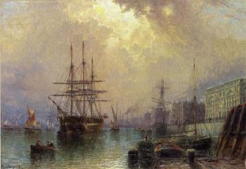 H.m.s. "warspale" Off Greenwich Artwork by Claude T. Stanfield Moore