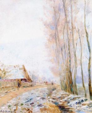 The Hondouville Road, the Effect of Frost Artwork by Albert Lebourg