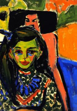 Fränzi In Front Of Carved Chair Artwork by Ernst Ludwig Kirchner