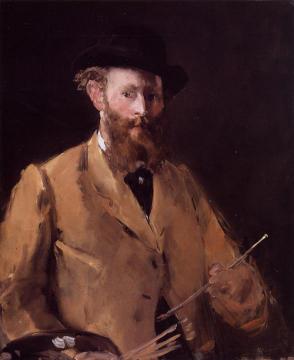 Self Portrait with Palette Artwork by Edouard Manet