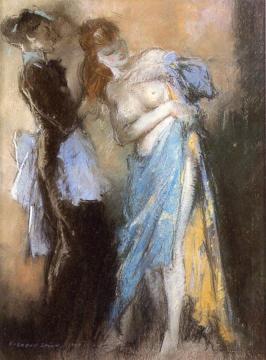 Young Woman and Her Maid Artwork by Everett Shinn