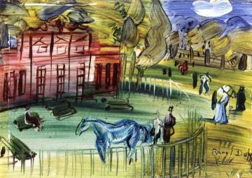 Paddock at Chantilly Artwork by Raoul Dufy