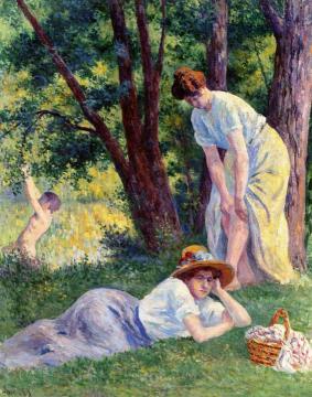 Swimming Artwork by Maximilien Luce