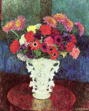 Vase of Flowers Artwork by Leon De Smet