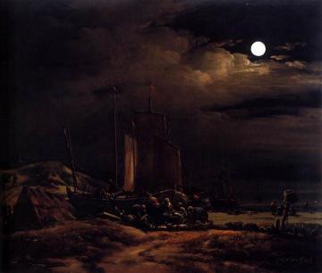 Seashore by Moonlight Artwork by Egbert van der Poel