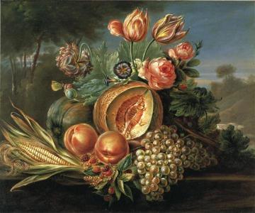 Still Life With Fruit And Flowers Artwork by Cornelius de Beet
