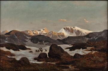 Snow In The Mountains Artwork by Hans Fredrik Gude
