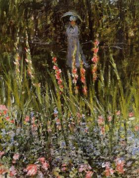 The Garden, Gladioli Artwork by Claude Oscar Monet