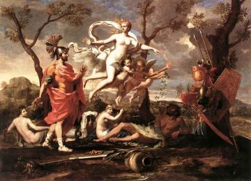 Venus Presenting Arms to Aeneas Artwork by Nicolas Poussin