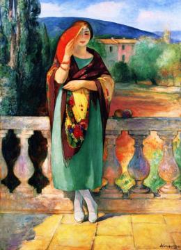 Girl with a Fan (Nono) Artwork by Henri Lebasque