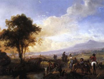 A Hawking Party Artwork by Philips Wouwermans