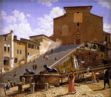 The Marble Steps Leading Up To Santa Maria In Aracoeli In Rome Artwork by Christoffer Wilhelm Eckersberg