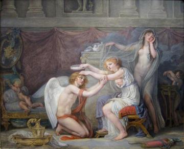 Psyche Crowning Cupid Artwork by Jean-Baptiste Greuze