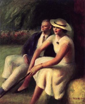 Sunday Walkers Artwork by Guy Pene Du Bois