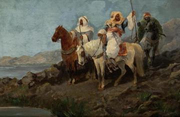 An Arab Hunting Party on Horseback Artwork by Niels Simonsen