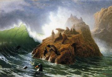 Seal Rock Artwork by Albert Bierstadt