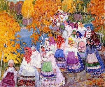Russian Peasant Parade Artwork by Leon Shulman Gaspard