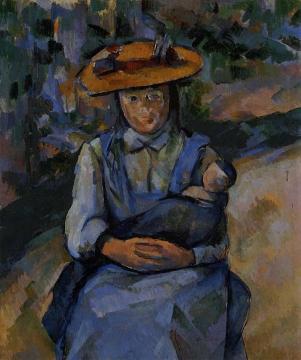 Little Girl with a Doll Artwork by Paul Cezanne