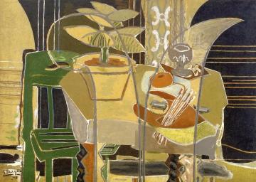 Large Interior with Palette Artwork by Georges Braque
