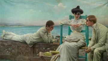 In lettura sul mare Artwork by Vittorio Matteo Corcos