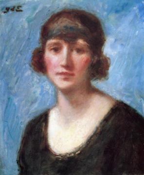 Woman's Head Artwork by Georges D'espagnat