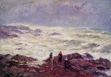 Rough Weather at Raguenez, near Pont Aven Artwork by Henry Moret