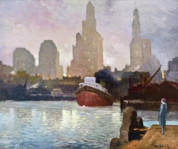 Chicago Skyline Artwork by Georges Ames Aldrich