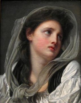 Head of Young Woman Artwork by Jean-Baptiste Greuze