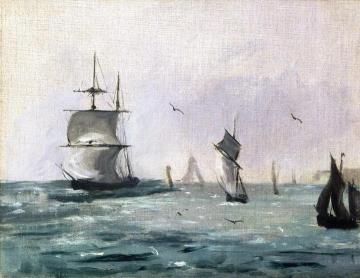 Sailing Ships and Seagulls Artwork by Edouard Manet