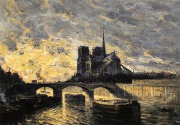 View Of Notre Dame Artwork by Frank Myers Boggs