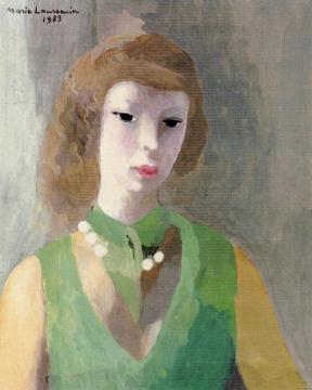Woman in a Green Dress Artwork by Marie Laurencin
