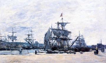 Deauville, Docked Boats Artwork by Eugène-Louis Boudin