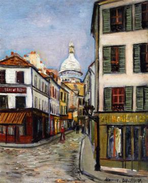 Rue Norvins and Sacre Coeur Artwork by Maurice Utrillo
