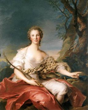 Madame Bouret as Diana Artwork by Jean-Marc Nattier