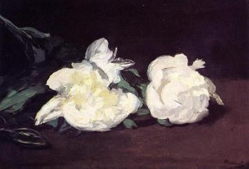 Branch of White Peonies, with Pruning Shears Artwork by Edouard Manet
