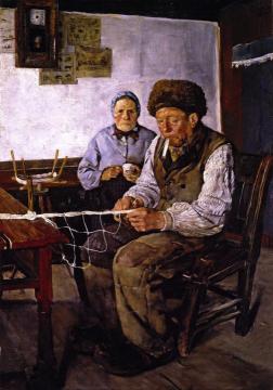 The Net Mender Artwork by Christian Krohg