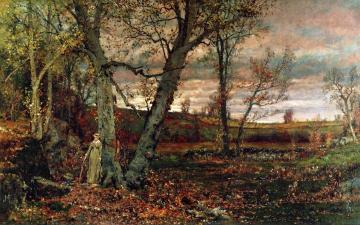 Woman At The Edge Of The Woods Artwork by Jervis McEntee