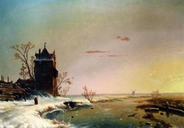 Winter Scene, Holland Artwork by Louis Remy Mignot