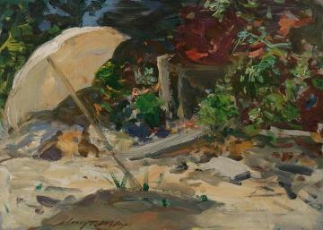 Beach Scene, Long Island Artwork by Irving R. Wiles