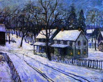 In the Village, Evening Artwork by Walter Emerson Baum