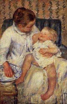 The Child's Bath Artwork by Mary Cassatt