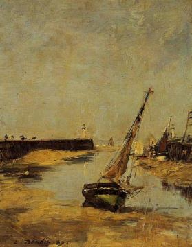 Trouville, the Jettys, Low Tide Artwork by Eugène-Louis Boudin