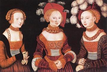 Saxon Princesses Sibylla, Emilia and Sidonia Artwork by Lucas Cranach the Elder
