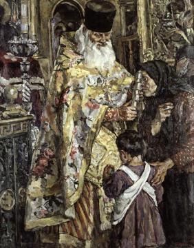In the Yuriev Cathedral. Hegumen Vissarion Artwork by Pyotr Konchalovsky